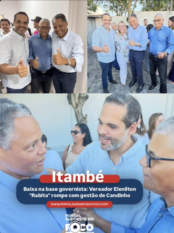 Baixa na base governista: Vereador Elenilton "Rabita" rompe com gestão de Candinho em Itambé.