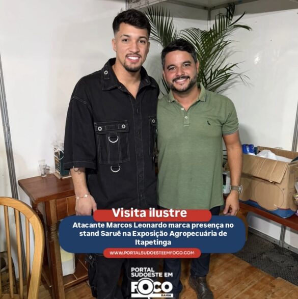 Atacante Marcos Leonardo marca presença na Exposição Agropecuária de Itapetinga