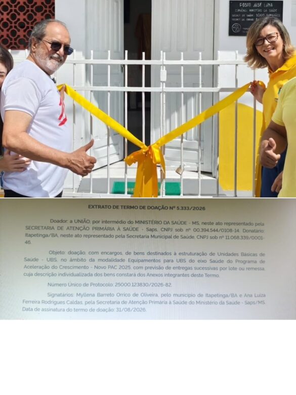 Itapetinga garante novos equipamentos para estruturação das UBS pelo Novo PAC